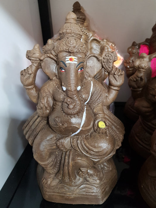Clay Ganesh standard size (30 cm H × 15 cm W)
