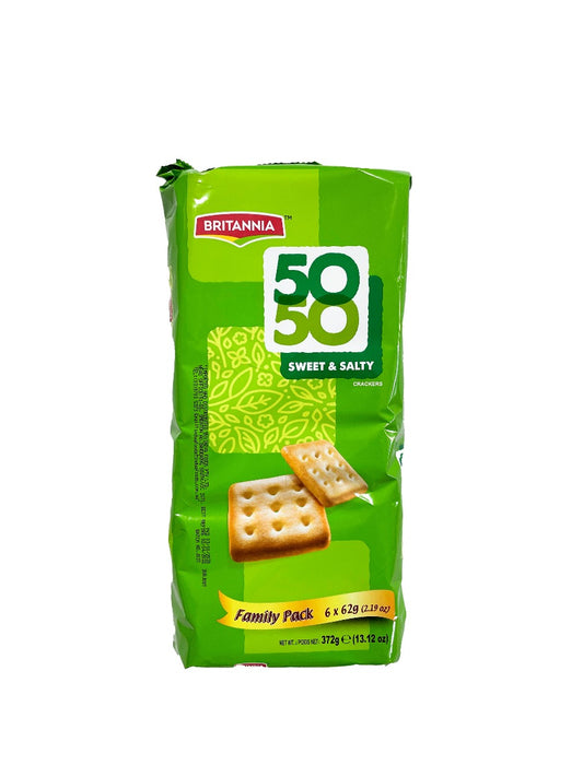 BRITANNIA 50 -50 Sweet & Salty  Biscuits  6 X 62G VALUE PACK