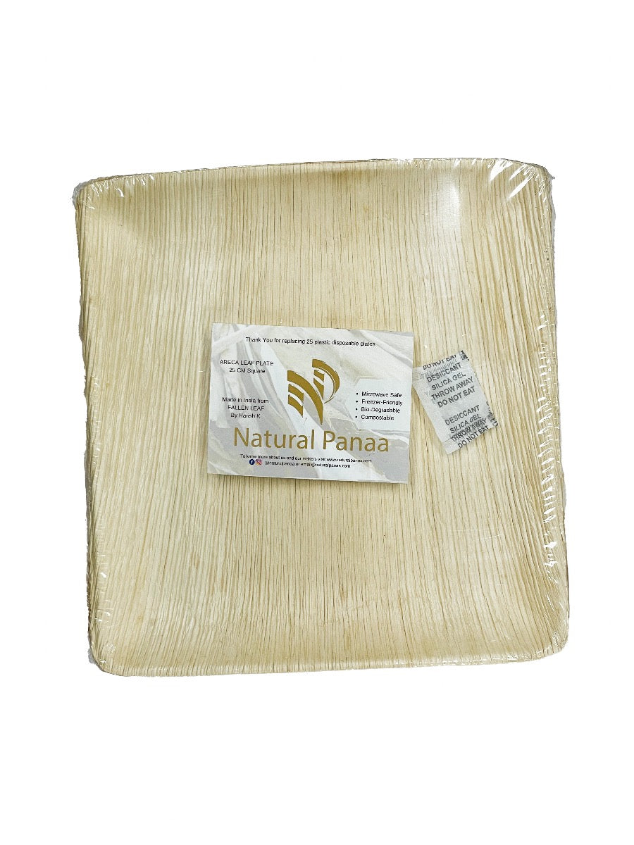 Areca Leaf Plate 25cm Square (25 pcs)
