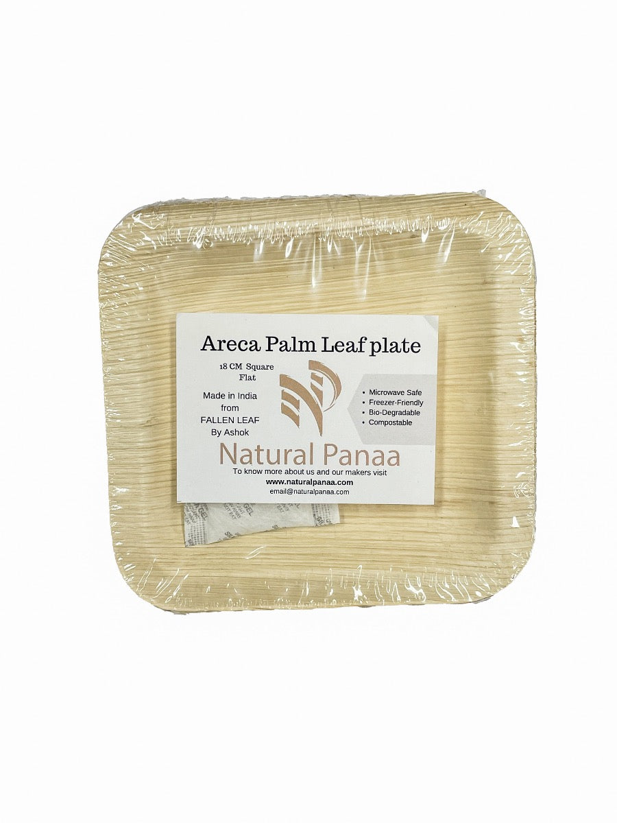 Leaf Plate 18cm Square Flat (25 pcs)