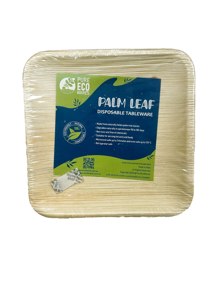 Leaf Plate 25cm Square (25 pcs)