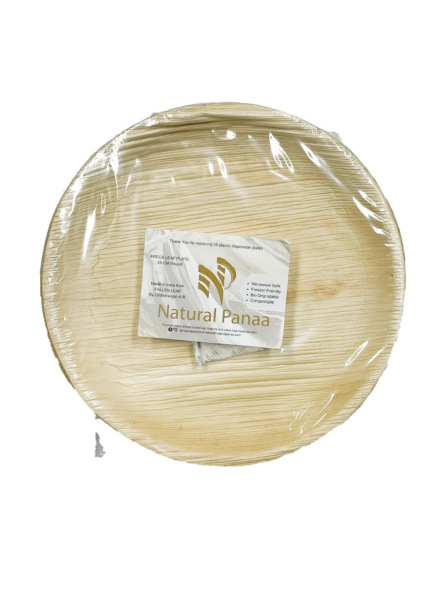 Leaf Plate 25cm Round (25 pcs)