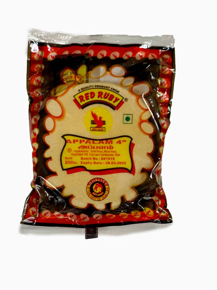 Red Ruby Plain Appalam 4" 200g
