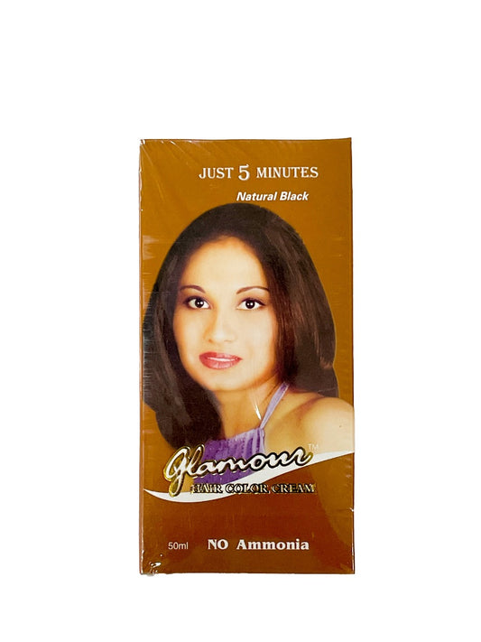Glamour Hair Colour Cream (Natural Black) 50ml